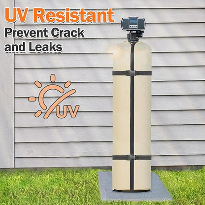 Water Softener Cover Outdoor Insulated, 3 Layers Insulation Water Softener Tank Jacket, Water Softener Covers for Outside Units, 12''D x 52''H(Cover Only)- Beige