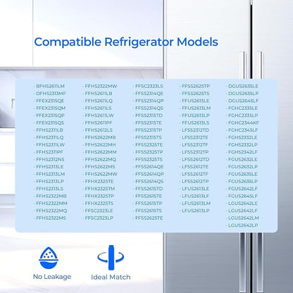 TEEHAY WF3CB Refrigerator Water Filter, Compatible with Frigidaire PureSource3, 242086201, PS3412266, Frigidaire FFSS2625TS, FFHS2611LB, FFHS2611PF, FFSS2615TS, LFSS2612TP, FGUS2642LF, 2 Pack
