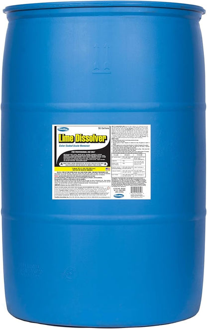 Lime Dissolver, 55 Gallon, & Scale Remover, Industrial Strength Descaler for Cooling Towers, Boilers, Coils, Urinals, Toilet Bowls, Ice Machines, Lab Equipment, Rust & Stain Cleaner (30-352)