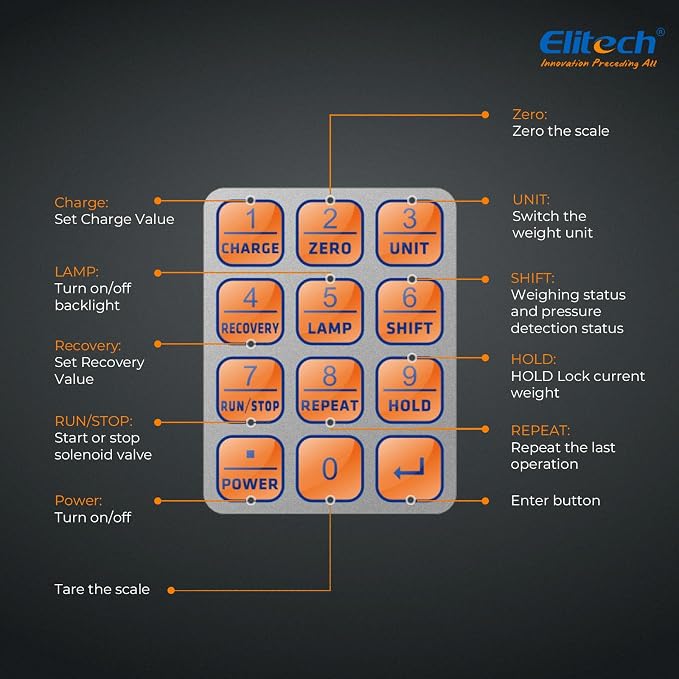 Elitech Refrigerant Scale 220 lb with Charging Valve, HVAC Scale, LMC-300 | Programmable Charge Control, High Precision Measurement, Digital Display, HVAC Refrigerant Charging, Carrying Case Included