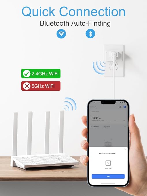 EIGHTREE Smart Plug 15A, Smart Plugs that Compatible with Alexa & Google Home & SmartThings, No Hub Required, WiFi Outlet with Remote Control, Timer & Schedule, 2.4GHz WiFi Only, 4 Packs