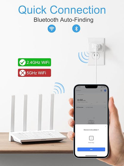 EIGHTREE Smart Plug 15A, Smart Plugs that Compatible with Alexa & Google Home & SmartThings, No Hub Required, WiFi Outlet with Remote Control, Timer & Schedule, 2.4GHz WiFi Only, 2 Packs
