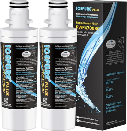ICEPURE PLUS ADQ747935 NSF/ANSI 53 Certified Replacement for LG LT1000P, Kenmore Elite 9980 LT1000PC ADQ74793501 LT1000 MDJ64844601 RWF4700AC LFXS26973S Refrigerator Water Filter, 2PACK