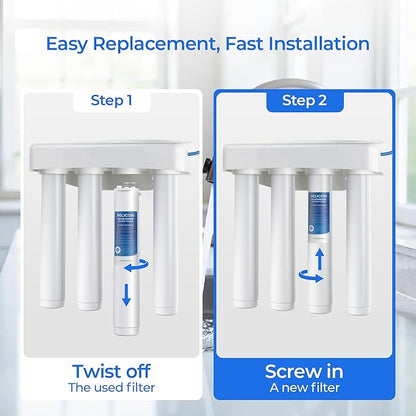 H2O Stage 3 Membrane Replacement Filter, Compatible with Pure Blue H2O Stage 3 Membrane PB-TLRO3MC50T, 4 Stage PB‑TLRO4H50T Reverse Osmosis Water Filtration System (1 Pack)