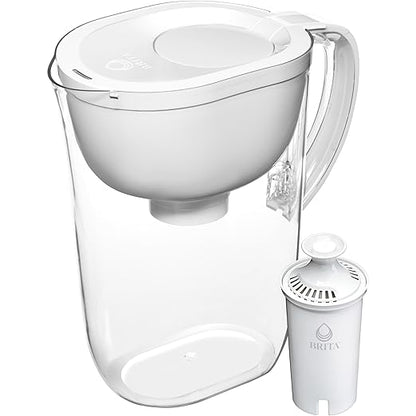 Brita Large Water Filter Pitcher for Tap and Drinking Water with SmartLight Change Indicator, Includes 1 Standard Filter, BPA-Free, Lasts 2 Months, 10-Cup Capacity, Bright White