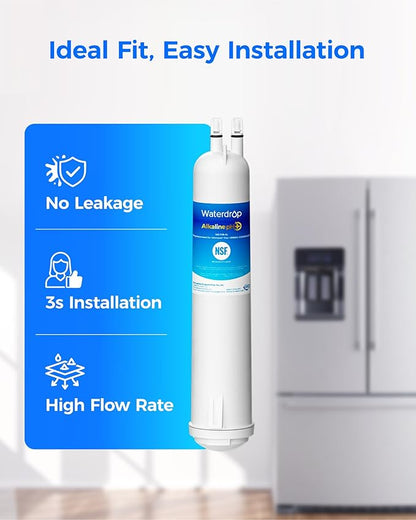Waterdrop 𝐀𝐥𝐤𝐚𝐥𝐢𝐧𝐞 WD-F08-AL Replacement for 4396841, Everydrop® Filter 3, EDR3RXD1, 4396710, Kenmore® 46-9083, 46-9030, 𝐄𝐧𝐡𝐚𝐧𝐜𝐞𝐬 𝐩𝐇 Refrigerator Water Filter