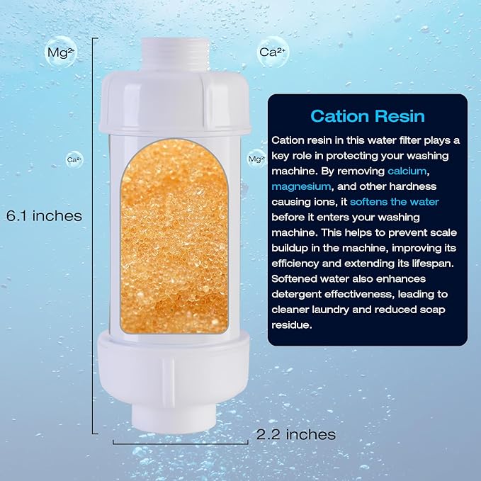 H&G Lifestyles Water Filter for Washing Machine,Water Softener Anti-Scale Water Filtration,with 3/4" GHT Garden Hose Filter, Prevent Scale Build-up,for Water Heater Swamp Cooler,2PACKS
