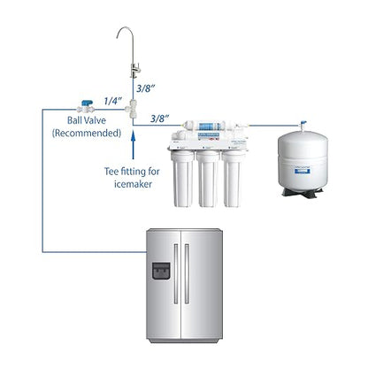 ROES-PHUV75 Essence Series Top Tier Alkaline Mineral and Ultra-Violet UV Sterilizer 75 GPD 7-Stage Ultra Safe Reverse Osmosis Drinking Water Filter System and Ice Maker Installation Kit
