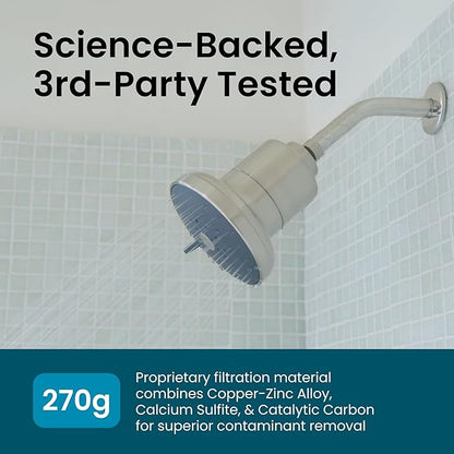 AquaTru Shower - Advanced Shower Filter Removes Impurities from Hard Water to Support Healthy Skin, Scalp, Hair, Reduce Breakage, and Enhance Your Beauty and Self-Care Routine (Brushed Nickel)