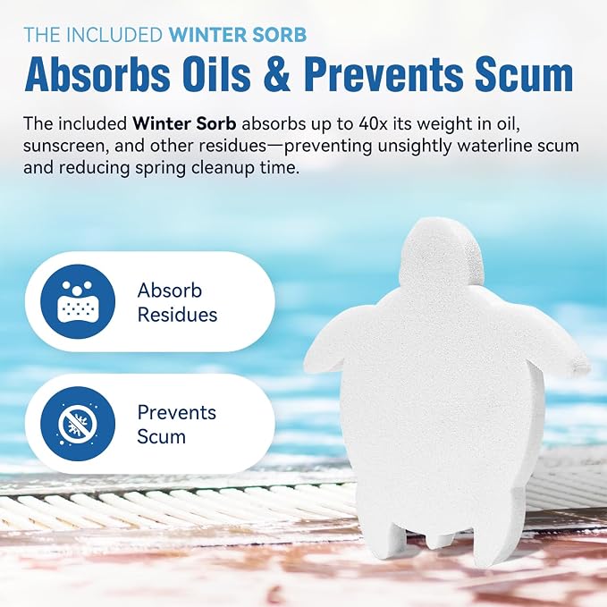 Pool Closing Kit for Above & In-Ground Pools – Winterizing Chemicals for Clean, Clear Water, Prevents Pool Algae Growth-Up to 15,000 Gallons