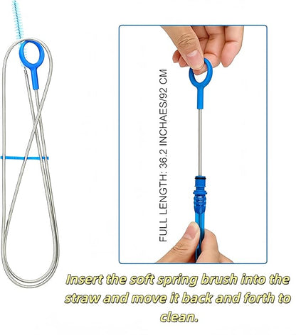 4PCS Outdoor Backpack Reservoir Cleaning and Drying Kit Flexible Brushes for Hose and Bite Valve Collapsible Drying Frame Carrying Pouch for Hydration Bladder Maintenance