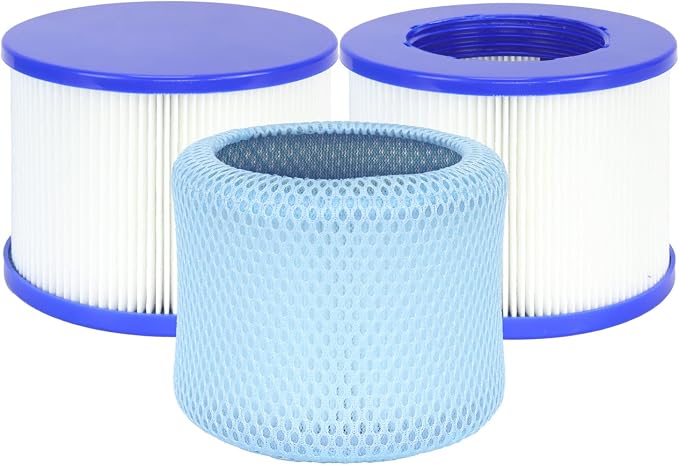 60% Denser Filter, High-Efficiency Screw-in Hot Tub spa Filters Replacement Compatible with All Relxtime, Aleko, Wejoy, Aquaspa Hot Tubs & Other Spas (2 Filters + 1 Filter Bags)