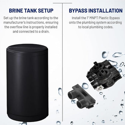 AFWFilters Iron Pro 2 Combination Water Softener Iron Filter Fleck 5600SXT Digital Metered Valve 64,000 Grain - High Flow for Whole House Use - Removes Hardness, Iron, Manganese, Sediment, Rust
