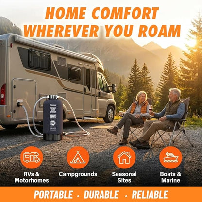 RV Water Softener Portable - 16,000 Grain, 3/4" GHT Fittings, Convenient Water Softener for RVs, Trailers, Boats, Mobile Car Washing, Pressure Washing