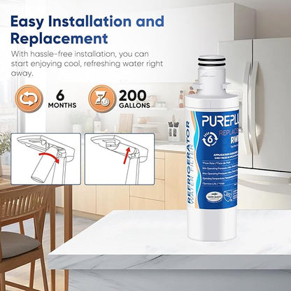 PUREPLUS ADQ747935 NSF 53&42 Certified Replacement for LT1000P LT1000 Kenmore Elite 9980 LT1000PC, MDJ64844601 ADQ74793501, LMXS28626S, LFXS26973S, LT120F Refrigerator Water and Air Filter, 2Pack