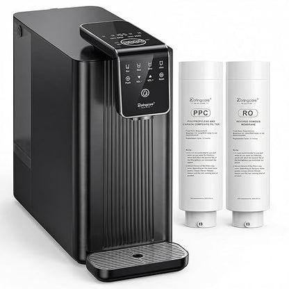 Reverse Osmosis Water Filter Countertop : 6-Stage Reverse Osmosis System with UV TDS Monitor 3:1 Pure to Drain Darlingcare Water Purifier for Kitchen Office Home (Grey)