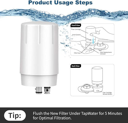 2 Pack Faucet Filter Replacement for Brita® Faucet Filter 36311 On Tap Water Filtration System Compatible with Brita® Replacement Filters 36313, FR-200, FF-100, Chrome