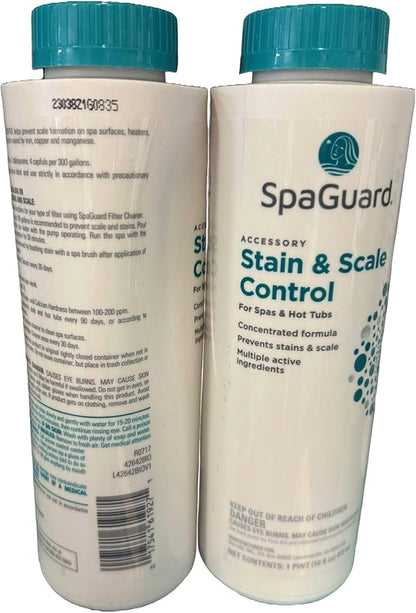 SpaGuard Stain & Scale Control for Spas & Hot Tubs, 1 Pint, Single, Concentrated Formula, Prevents Scale Formation, Removes Scale Build-up