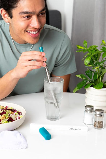 LifeStraw Sip – Reusable Stainless Steel Water Filter Drinking Straw