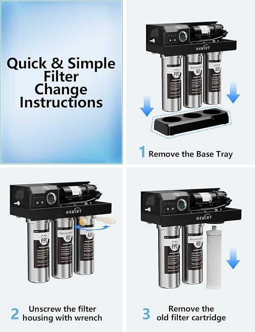 Stainless Steel 600 GPD Tankless Reverse Osmosis System, 9-Stage Alkaline Remineralization Under-Sink Water Filter, 2:1 Pure-to-Drain, Plug-in for Home, Kitchen, and RV