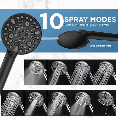 MakeFit Dual Filtered Rain Shower Head Combo, High Pressure Handheld Shower Head with Adjustable Bar - Rainfall Shower Head And Showerhead with Filter for Hard Water - Removes Chlorine