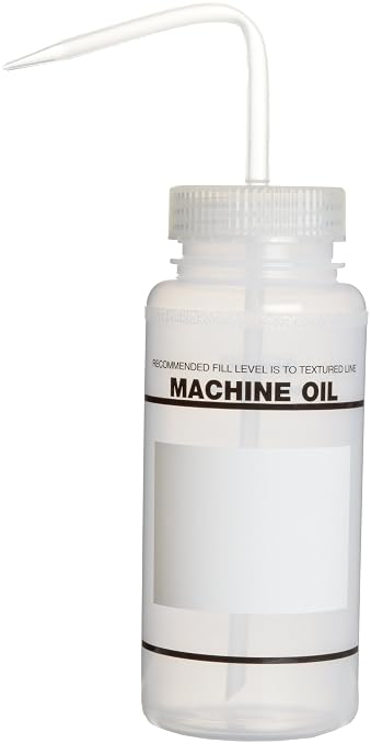 SP Bel-Art Safety-Labeled 2-Color Machine Oil (No Diamond) Wide-Mouth Wash Bottles; 500ml (16oz), Polyethylene w/Natural Polypropylene Cap (Pack of 6) (F11646-0459)