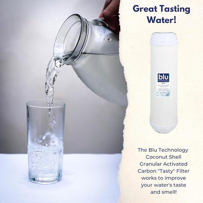 GoBluTech 10-Inch RV Water Filter Recharge Pack for AR3 XLT-2.5” x 10” for RV Water Filter System, 0.2 Micron High Flow, Granular Activated Carbon “Tasty”, and Sediment “Longevity” - US Veteran Owned