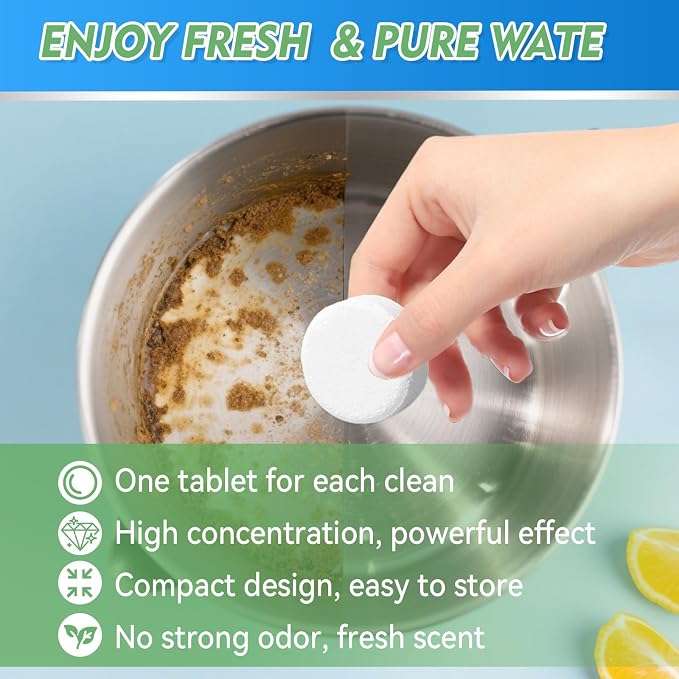 Kettle Descaler Tablet, Kettle Cleaner Remove Hard Water & Mineral Buildup, Hardwater Stains, Citric Acid for Cleaning & Descaling Water Distillers, Boilers, Limescale Remover For Kettles
