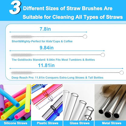 XANGNIER 5 in 1 Bottle Cleaning Brush Set,Multifunctional Water Bottle Brush and Straw Cleaner Brush,Cleaning Tool Kit for Owala/Stanley/Yeti/Simple Modern Tumbler Cup Accessories,Kitchen Gadgets
