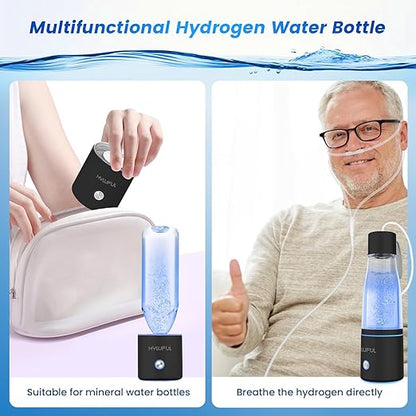 5000PPB Hydrogen Water Bottle, 3 in 1 Generator With SPE/PEM Electrolysis Technology, Water Ionizer Machine for Home, Office - Black