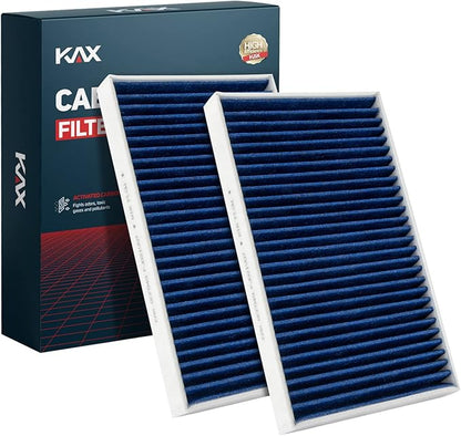 KAX Premium Cabin Air Filter with Dual Active Carbon, CF8791A Replacement for Chevrolet Silverado, Suburban, Avalanche, Tahoe, Sierra, Yokon, Escalade 1999-2002, Strong Adsorption Cabin Filter, 1 Set