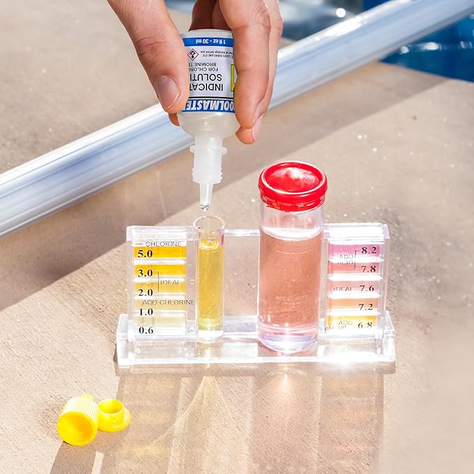 Poolmaster 5-Way Swimming Pool and Spa Water Test Kit for Chlorine, Bromine, pH, Acid Demand, and Total Alkalinity