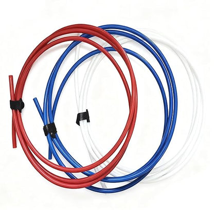 Purewell K8680 Quick-Connect Tubing, 3 Color-Coded 1/4” PE Hoses with Fittings for Waste/Pure/Feed Water - RO Filter Replacement Pipes