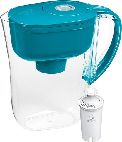 Brita Metro Water Filter Pitcher with SmartLight Change Indicator, BPA-Free, Replaces 1,800 Plastic Water Bottles a Year, Lasts Two Months, Includes 1 Filter, Small - 6-Cup Capacity, Turquoise