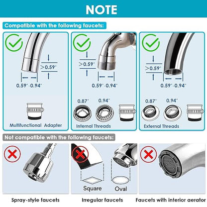 Vortopt Advanced Faucet Water Filter for Kitchen Sink,360°Rotary Ultrafiltration Bathroom Sink Filter,400 Gallons,NSF Certified Reduces Chlorine & Bad Taste with 1 Replacement.(T6-UF-Black)