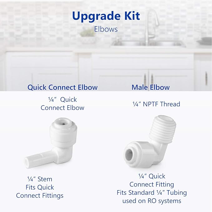 Express Water Filter Upgrade Kit for Reverse Osmosis and Under Sink Water Filtration System – Add a New Filtration Stage to Your System – Includes Adapters for ¼” Threaded and Quick Connect Filters
