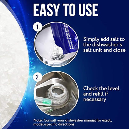 IMPRESA Coarse-Grain Dishwasher Salt - 80 Oz 100% Pure Formula & Softener Salt - Compatible With Miele, Bosch & Whirlpool Models & Dishwasher Water Softener