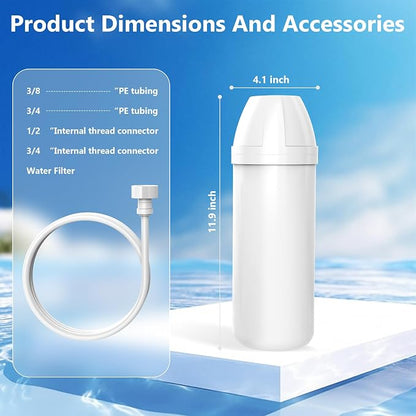 Coolake Ice Maker Water Filter System, 8000 Gallons, Reduces Sediment, Microplastics, Chlorine and Odor, Inhibits Scale, Replacement for K450, K350, IM180S, IM280S