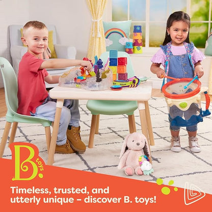 B. toys – Sink Play Set – Toy Kitchen Sink – Faucet & Running Water, Dishes, Play Food – Pretend Play Set for Kids – 3+ Years– Splash-n-Scrub Sink
