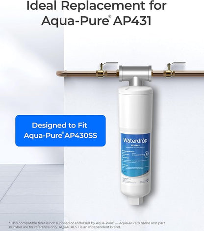 Waterdrop AP431 Replacement Cartridge for Aqua-Pure AP431 Hot Water Scale Inhibitor for AP430SS, Prevent Scale Accumulation and Protect Water Heaters, Pack of 1