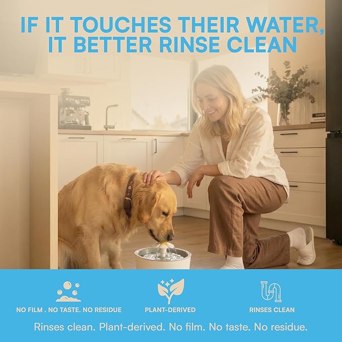 Pet Water Fountain Cleaner and Descaler Tablets 24-Pack Residue-free Fountain Cleaning Tablets for Cat and Dog Pump Maintenance, Surface-safe for Plastics and Metals