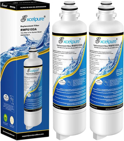 EXCELPURE BORPLFTR50 Refrigerator Water Filter Replacement for Bosch Ultra Clarity Pro 11032531, 12033030, 11025825, BORPLFTR55, B36CT80SNS, B36CL80ENS, WFC100MF, WFS200MF, RA450022, 2PACK
