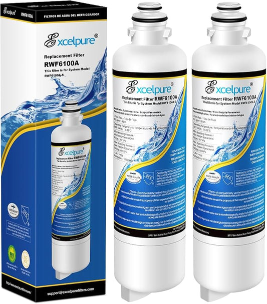 EXCELPURE BORPLFTR50 Refrigerator Water Filter Replacement for Bosch Ultra Clarity Pro 11032531, 12033030, 11025825, BORPLFTR55, B36CT80SNS, B36CL80ENS, WFC100MF, WFS200MF, RA450022, 2PACK