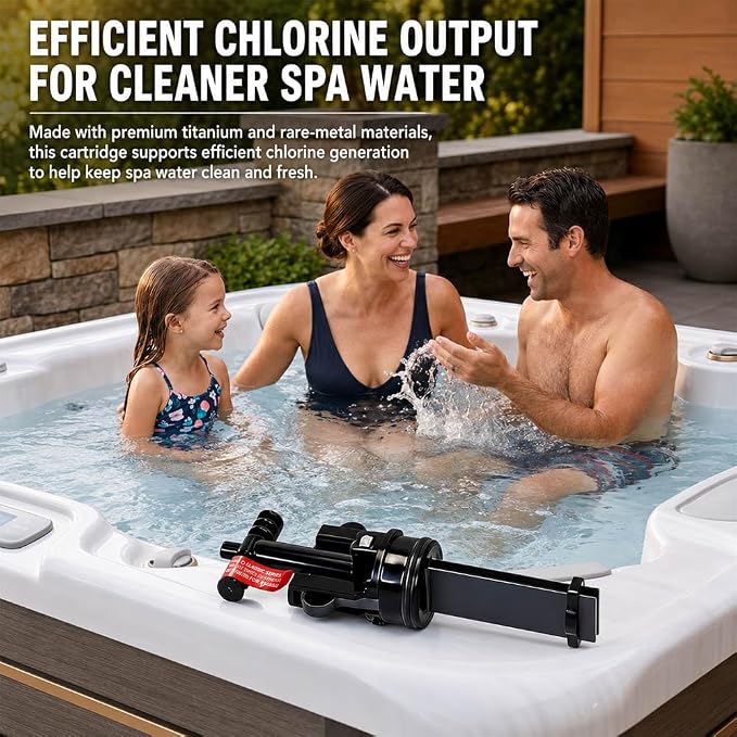 Salt System Cartridge, Water Treatment Salt System Cartridge for Hot Springs and Caldera Series Hot Tubs & Spas, Soft Fresh Water Lasts for 6 Months (1 Pack)