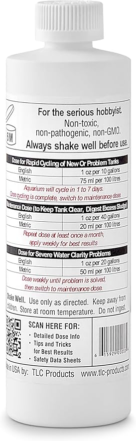 TLC Products StartSmart Complete Saltwater Aquarium Cycle Starter & Beneficial Nitrifiers, Supports Clear Water & Biofiltration, Reduces Excess Sludge, 12 oz (354 ml)