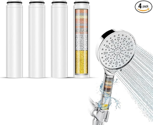 4 Pack Shower Filter Replacement Compatible with Cobbe Shower Head Filter Replacement, 20-layer Shower Filter Replacement for Hard Water,Remove Chlorine and Harmful Substances