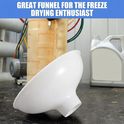 Vesici Extra Large Wide Mouth Funnel 2.5" x 10" Multi Purpose Filling Funnel Plastic Reusable for Water Softener Resin Tanks Carbon Media Jar Filling Use(White,2 Pack)