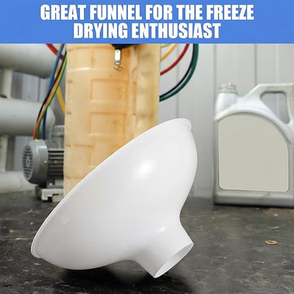 Vesici Extra Large Wide Mouth Funnel 2.5" x 10" Multi Purpose Filling Funnel Plastic Reusable for Water Softener Resin Tanks Carbon Media Jar Filling Use(White,2 Pack)