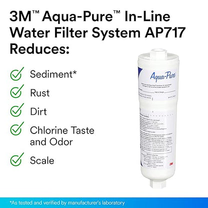 Aqua-Pure AP717 Inline Water Filter for Refrigerator, Ice Maker and Drinking Fountains, Inhibits Scale Build-Up, Removes Sediment, Chlorine Taste and Odor