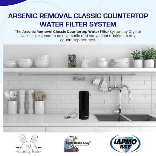 Arsenic Removal | Smart Classic Countertop Water Filter System | Black | Crystal Quest
